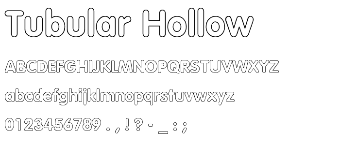 Tubular Hollow font